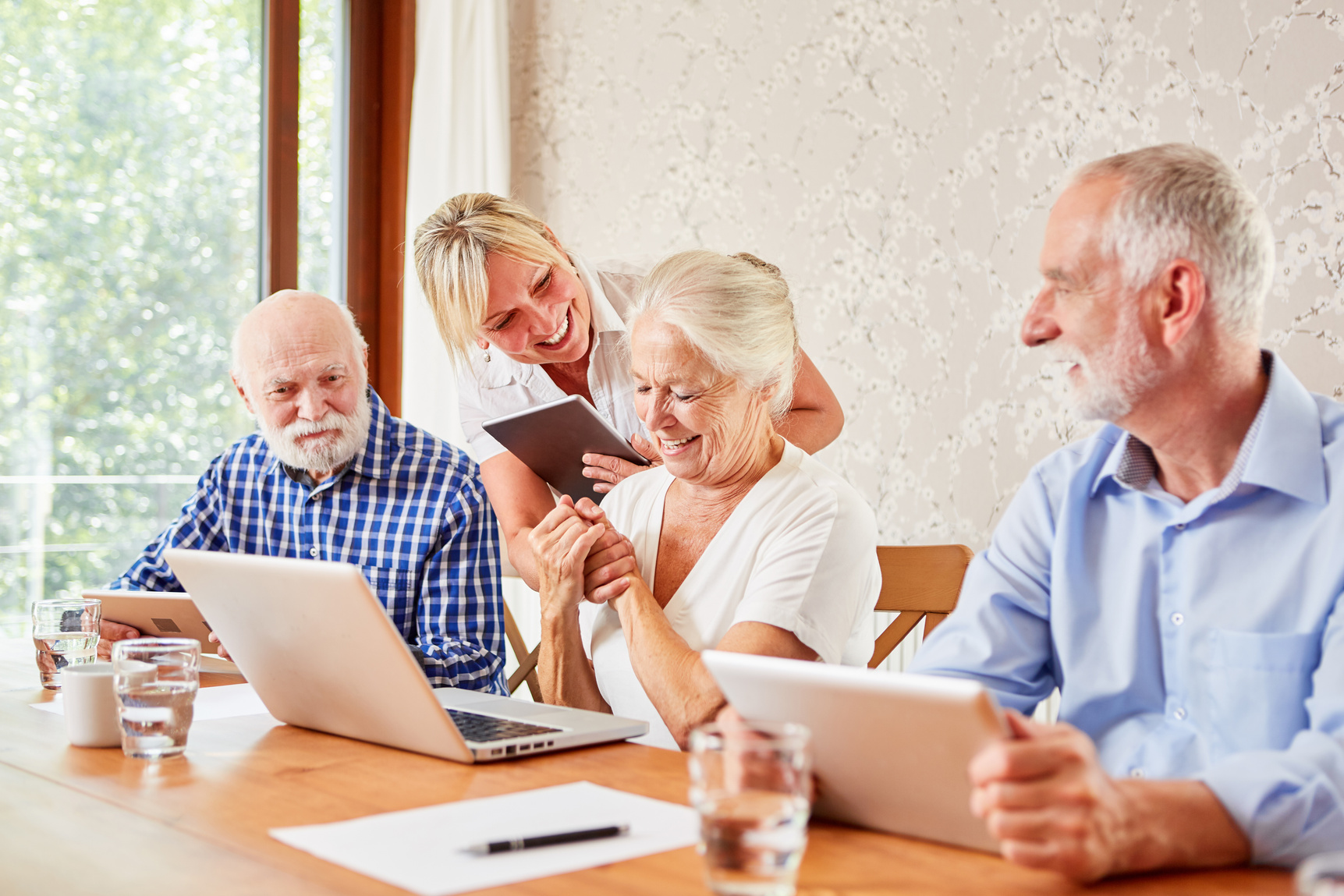 Group of Seniors Enjoying Their Computer Course