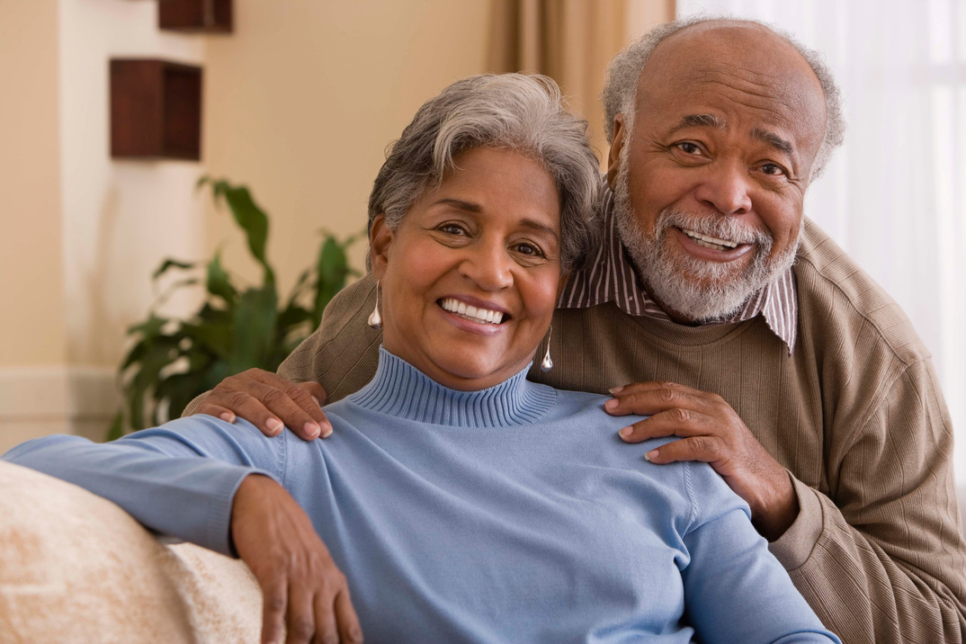 Senior couple smiling